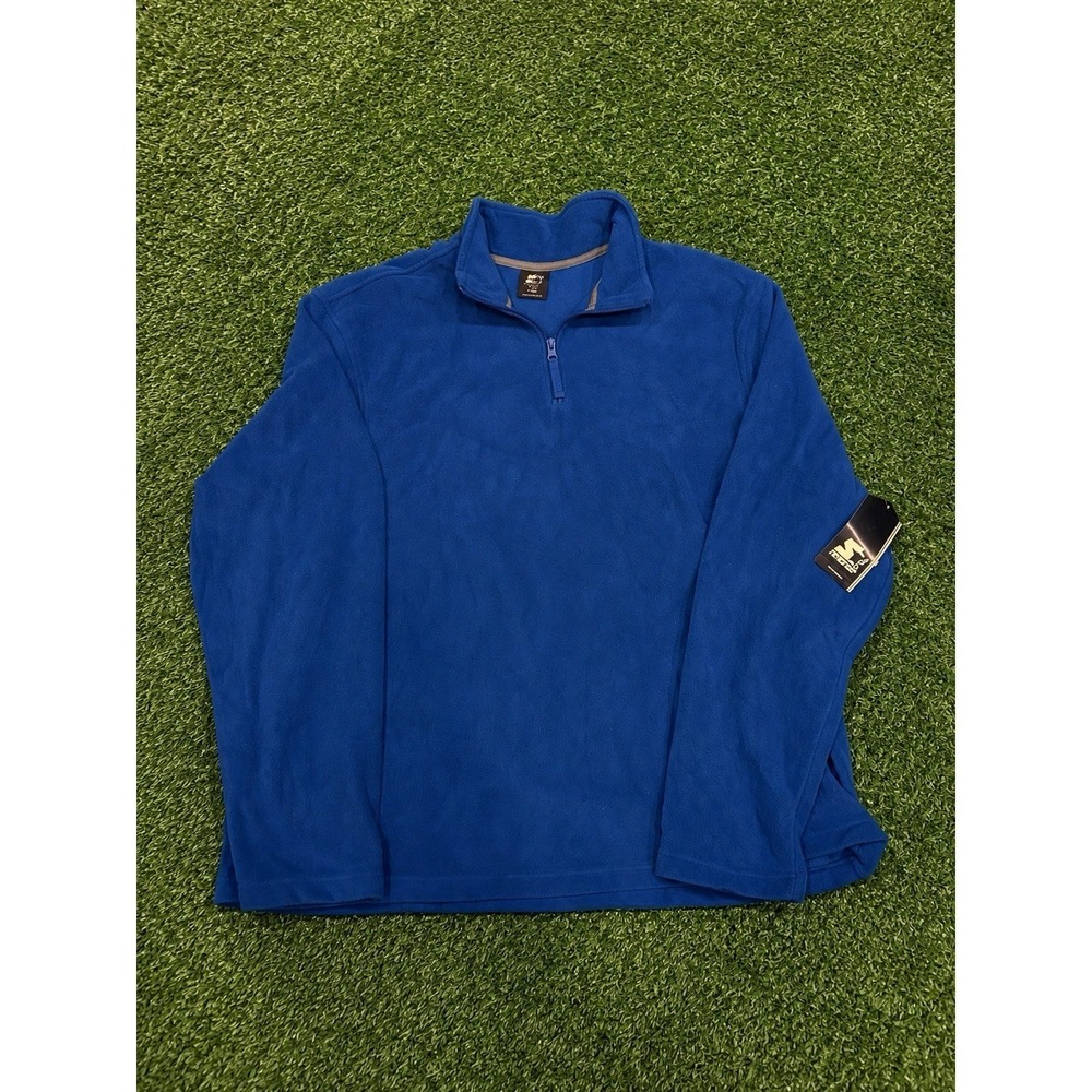 Starter Jacket Mens XL Blue Fleece 1/4 Zip Pull-Over Sportswear Active NWT